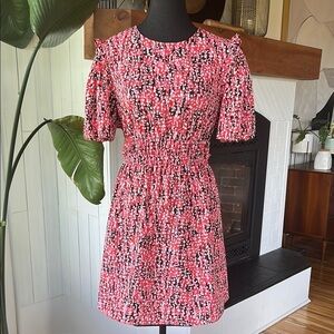 TOPSHOP Mini Dress with Puff Sleeves